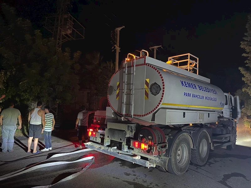 Kemer’de trafo yangını