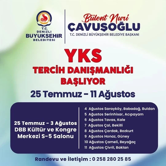 Denizli Büyükşehir’den gençlere ücretsiz YKS tercih danışmanlığı